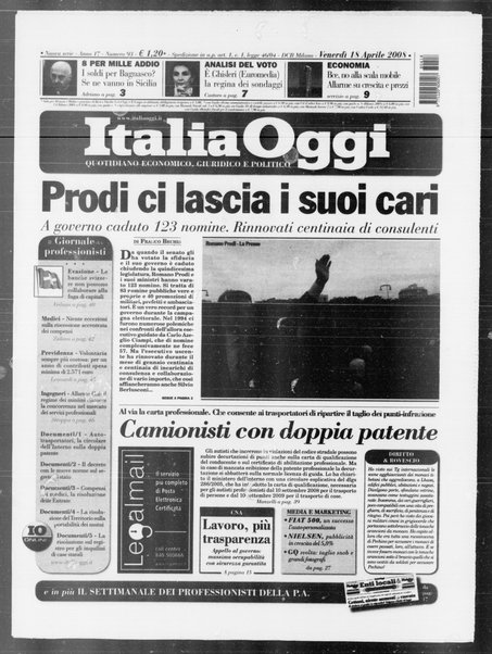 Italia oggi : quotidiano di economia finanza e politica